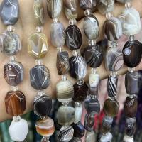 Perle agate Botswana naturelle, DIY & facettes, couleurs mélangées, 12x16mm, Vendu par Environ 38 cm brin
