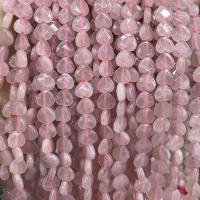 Perline di quarzo rosa naturale, Cuore, DIY & formato differente per scelta & sfaccettati, rosa, Venduto per Appross. 38 cm filo