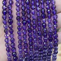 Naturlig ametist pärlor, Rund, DIY & olika storlek för val & fasetterad, purpur, Såld Per Ca 38 cm Strand