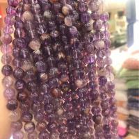 Natürlicher Quarz Perlen Schmuck, Lila+Phantom+Quarz, rund, DIY & verschiedene Größen vorhanden, violett, verkauft per ca. 38 cm Strang
