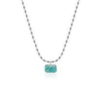 925 Sterling Silver Necklaces, with ​Amazonite​, with 1.97inch extender chain, fashion jewelry & for woman, nickel, lead & cadmium free, Length:Approx 15.74 Inch, Sold By PC