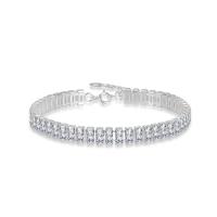 925 Sterling Silver Bangle Bracelet, with 1.18inch extender chain, fashion jewelry & micro pave cubic zirconia & for woman, nickel, lead & cadmium free, Length:Approx 6.29 Inch, Sold By PC