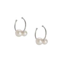 925 Sterling Silver Earring Clip with Shell Pearl plated fashion jewelry & for woman nickel lead & cadmium free Sold By Pair