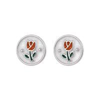 925 Sterling Silver Stud Earrings, fashion jewelry & for woman & epoxy gel, nickel, lead & cadmium free, Sold By Pair
