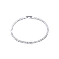 925 Sterling Silver Bangle Bracelet plated fashion jewelry & micro pave cubic zirconia & for woman nickel lead & cadmium free Sold By PC