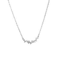 Cubic Zircon Micro Pave 925 Sterling Silver Necklace, plated, fashion jewelry & micro pave cubic zirconia & for woman, more colors for choice, nickel, lead & cadmium free, Length:Approx 18.3 Inch, Sold By PC