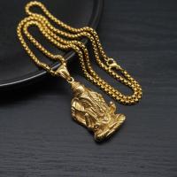 Edelstahl Schmuck Halskette, 304 Edelstahl, Modeschmuck & verschiedene Stile für Wahl & für den Menschen, goldfarben, 50.12x23.14mm, verkauft von PC