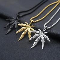 Stainless Steel Jewelry Necklace, 304 Stainless Steel, Maple Leaf, fashion jewelry & Unisex & different styles for choice, more colors for choice, 51.50x42.30mm, Sold By PC