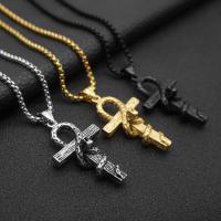 Stainless Steel Jewelry Necklace 304 Stainless Steel Cross Vacuum Ion Plating fashion jewelry & Unisex Sold By PC