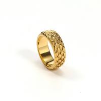 Ring Finger Titantium stali, biżuteria moda & dla obu płci & różnej wielkości do wyboru, złoty, ring width 7.7mm, sprzedane przez PC