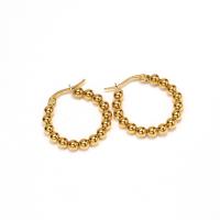 Boucle d'oreille Acier Titane, bijoux de mode & pour femme, doré, 25x26mm, Vendu par paire