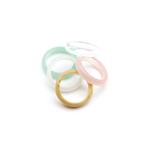 Acrylic Finger Ring, Donut, injection moulding, for woman, more colors for choice, 24x24mm, Approx 50PCs/Bag, Sold By Bag