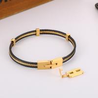 Titanium Steel Bracelet & Bangle, with Tiger Tail Wire, plated, for man, more colors for choice, 6mm, Sold By PC