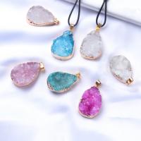 Quartz Gemstone Pendants, Clear Quartz, irregular, DIY, more colors for choice, The length is about 20-25mm and the width is about 30-40mm, Sold By PC