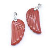 Gemstone Pendants Jewelry with Iron Wing Shape DIY Sold By PC