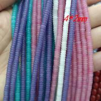 Fashion Glass Beads, Flat Round, DIY, more colors for choice, 4x2mm, 5Strands/Bag, Approx 230PCs/Strand, Sold By Bag