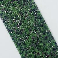 Koraliki z kameniem szlachetnym, Zoisyt, Kwadrat, DIY & różnej wielkości do wyboru, zielony, sprzedawane na około 38-39 cm Strand