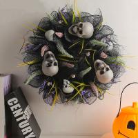 Halloween Decoration Polypropylene Yarn with Plastic Skull Halloween Design & fashion jewelry purple Sold By PC