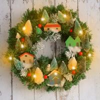Christmas Decoration, Plastic, with Wood & Iron, Christmas Tree, Christmas Design & fashion jewelry, green, 350x350mm, Sold By PC