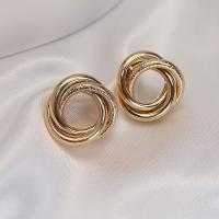 Brass Stud Earring Round plated fashion jewelry gold nickel lead & cadmium free Sold By Pair