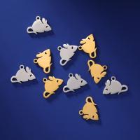 Stainless Steel Pendants 304 Stainless Steel Mouse plated DIY nickel lead & cadmium free Sold By PC