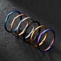 Ring Finger Titantium stali, Powlekane, biżuteria moda & różnej wielkości do wyboru & dla kobiety, dostępnych więcej kolorów, bez zawartości niklu, ołowiu i kadmu, Wide:2mm, sprzedane przez PC
