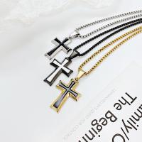 Edelstahl Schmuck Halskette, 304 Edelstahl, Kreuz, plattiert, Modeschmuck & für den Menschen, keine, frei von Nickel, Blei & Kadmium, verkauft von PC