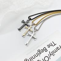 Edelstahl Schmuck Halskette, 304 Edelstahl, Kreuz, plattiert, Modeschmuck & für den Menschen, keine, frei von Nickel, Blei & Kadmium, verkauft von PC
