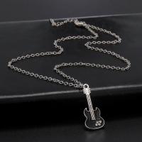 Zinc Alloy smykker halskæde, med 5cm extender kæde, Violin, forgyldt, mode smykker & for mennesket, nikkel, bly & cadmium fri, Længde Ca. 45 cm, Solgt af PC