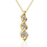 Cubic Zircon Micro Pave Brass Necklace with 2Inch extender chain fashion jewelry & micro pave cubic zirconia nickel lead & cadmium free Length Approx 18 Inch Sold By PC