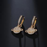 Cubic Zirconia Micro Pave Brass Earring, fashion jewelry & micro pave cubic zirconia, nickel, lead & cadmium free, Sold By Pair