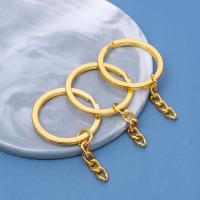 цинковый сплав Кабель брелок кольцо, с Железо, плакирован золотом, DIY & разный размер для выбора, Золотой, не содержит никель, свинец, продается PC
