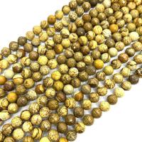 Perles en jaspe image, jaspe de photo, Rond, poli, DIY & normes différentes pour le choix, Vendu par Environ 38 cm brin