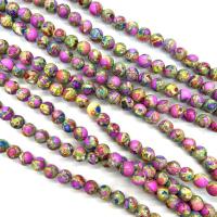 Perline gioielli gemme, diaspro impressione, Cerchio, lucido, DIY & formato differente per scelta, Venduto per Appross. 38 cm filo