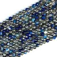 Perle Agate dentelle naturelle, agate lace, Rond, poli, DIY & normes différentes pour le choix, bleu, Vendu par Environ 38 cm brin