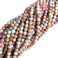 Perline gioielli gemme, diaspro impressione, Cerchio, lucido, DIY & formato differente per scelta, Venduto per Appross. 38 cm filo