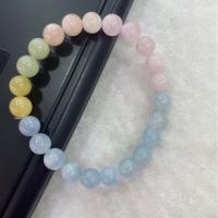 Gemstone Bracelets Morganite Round fashion jewelry & for woman mixed colors Sold By Strand