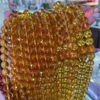Natürlicher Citrin Perlen, Gelbquarz Perlen, rund, DIY, gelb, 8mm, verkauft per ca. 38 cm Strang