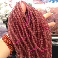 Quartz Bracelets, Strawberry Quartz, Round, fashion jewelry & Unisex, pink, 6mm, Length:Approx 54 cm, Sold By PC