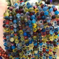 Achat Perlen, rund, DIY, gemischte Farben, 6mm, verkauft per ca. 38 cm Strang