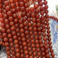 Koraliki z naturalnego czerwonego agatu, Agat czerwony, Koło, DIY & różnej wielkości do wyboru, czerwony, sprzedawane na około 38 cm Strand
