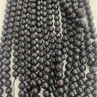 Labradorit Perlen, rund, DIY & verschiedene Größen vorhanden, schwarz, verkauft per ca. 38 cm Strang
