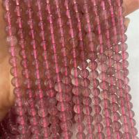 Perline di quarzo naturale, Strawberry Quartz, Cerchio, DIY, rosa, 6mm, Venduto per Appross. 38 cm filo