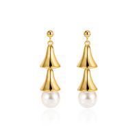 925 Sterling Silver Stud Earrings with Freshwater Pearl plated fashion jewelry & for woman nickel lead & cadmium free 9mm Sold By Pair