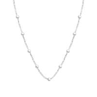 925 Sterling Silver Necklaces, with Shell Pearl, fashion jewelry & for woman, nickel, lead & cadmium free, Length:Approx 17.24 Inch, Sold By PC