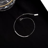 Fashion Sterling Silver Anklet, 925 Sterling Silver, fashion jewelry & for woman, nickel, lead & cadmium free, Length:9.56 Inch, Sold By PC