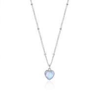 925 Sterling Silver Necklaces, with Moonstone, with 1.97inch extender chain, fashion jewelry & for woman, nickel, lead & cadmium free, Length:Approx 15.74 Inch, Sold By PC