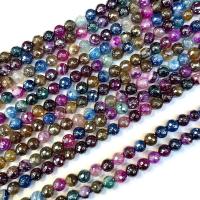 Perles agates, Agate, Rond, poli, enrobé & DIY & normes différentes pour le choix, Vendu par Environ 38 cm brin