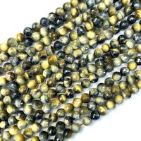 Tigerauge Perlen, rund, poliert, beschichteten & DIY & verschiedene Größen vorhanden, verkauft per ca. 38 cm Strang
