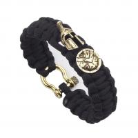 alliage de zinc bracelet, avec Corde de parachute, Placage, bijoux de mode & unisexe, plus de couleurs à choisir, 215x18mm, Vendu par PC